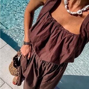 A New Day Brown Bubble Tank Top - NWT szS